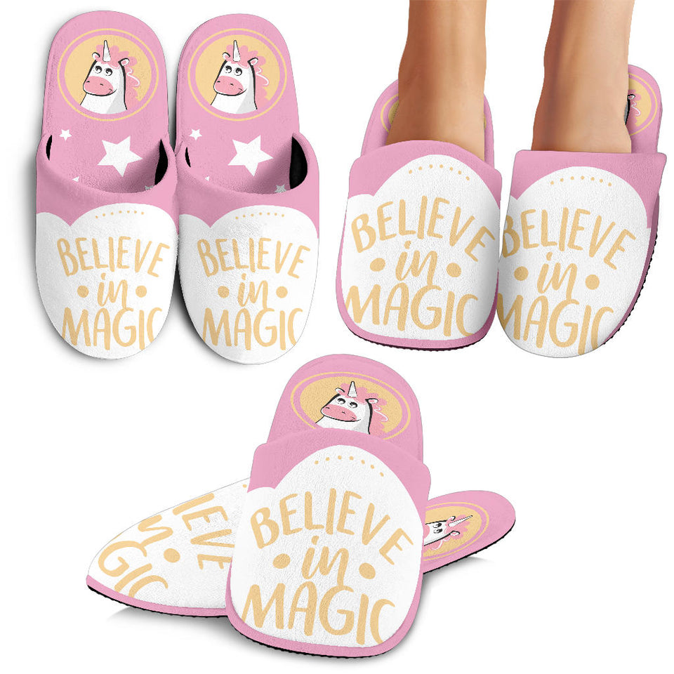 ''Believe in Magic'' Unicorn Slippers