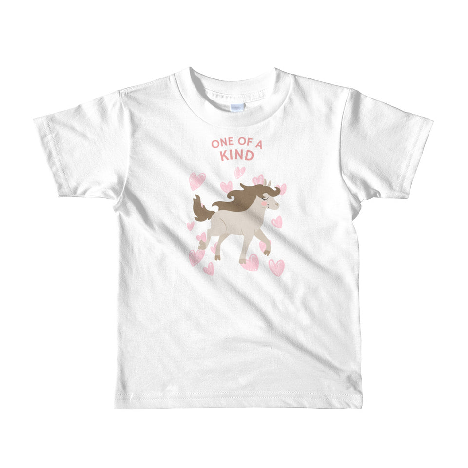 White Short sleeve kids unicorn t-shirt
